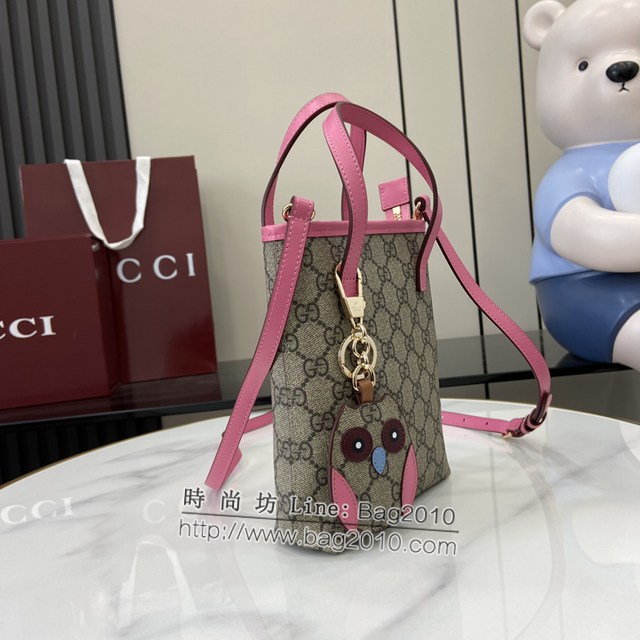 Gucci專櫃古馳最新款飾貓頭鷹細節GG迷你手提肩包 jh2013型號：831899